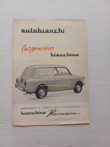 Autobianchi Bianchina Furgoncino 1963 SUPPLEMENTO originale al manuale uso