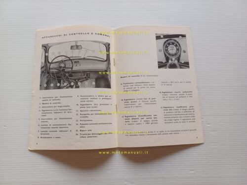 Autobianchi Bianchina Giardiniera 1968-70 SUPPLEMENTO manuale uso originale