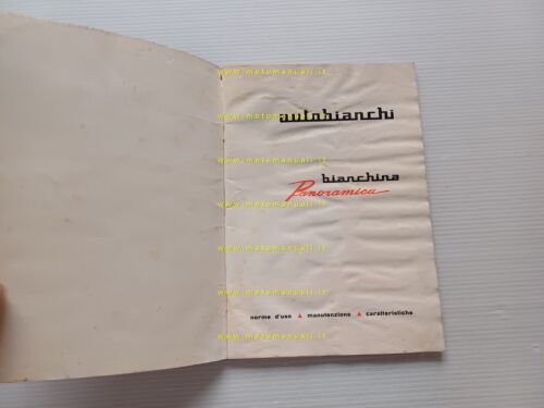 Autobianchi Bianchina Panoramica 1962 manuale uso libretto originale