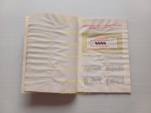 Autobianchi Bianchina Panoramica 1962 manuale uso libretto originale
