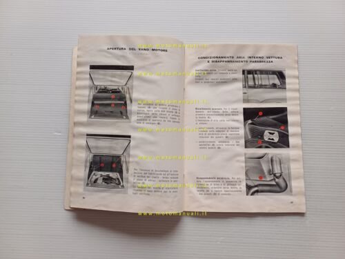 Autobianchi Bianchina Panoramica 1962 manuale uso libretto originale