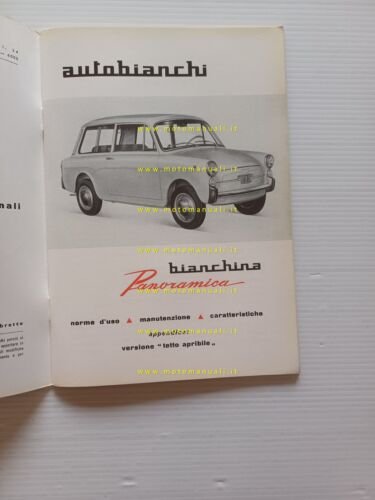 Autobianchi Bianchina Panoramica 1966 manuale uso manutenzione libretto original