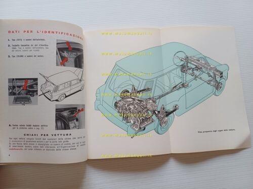 Autobianchi Bianchina Panoramica 1966 manuale uso manutenzione libretto original