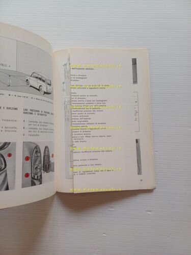 Autobianchi Bianchina Panoramica 1966 manuale uso manutenzione libretto original