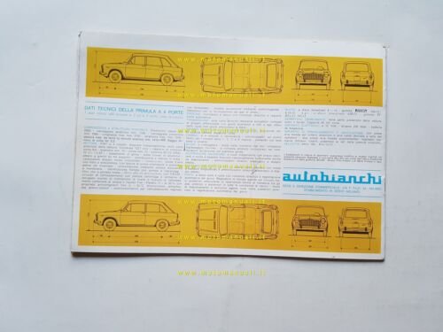 Autobianchi Primula 2-4 porte anni 60 depliant originale auto