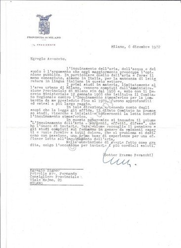 Autografo - Autograph - Erasmo Peracchi - 1972 - Politico …