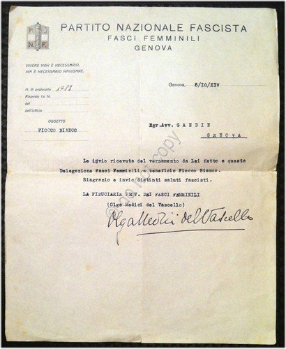 Autografo - Autograph - Olga Medici del Vascello - Fasci … | Immagine principale