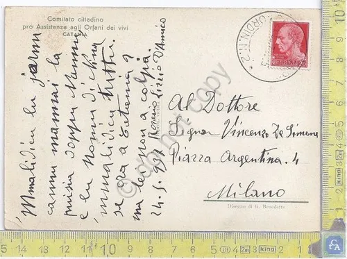 Autografo - Autograph - Rosario Lizzio D'Amico - Poeta Siciliano …