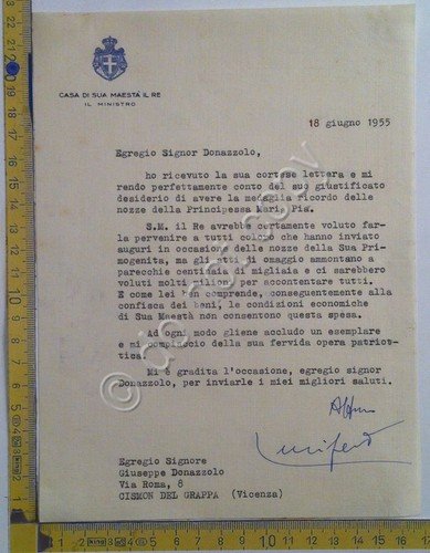 Autografo - Signature - Falcone Lucifero - 1955 - Crotone … | Immagine principale