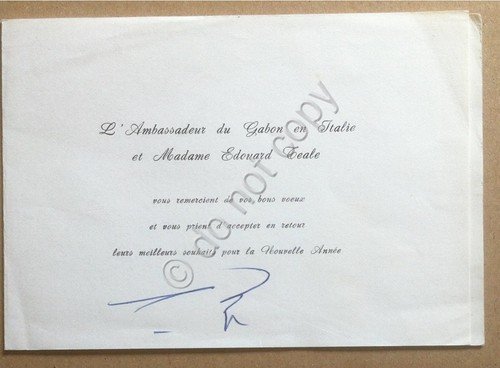 Autografo dell'Ambasciatore del Gabon in Italia su invito - non … | Immagine principale