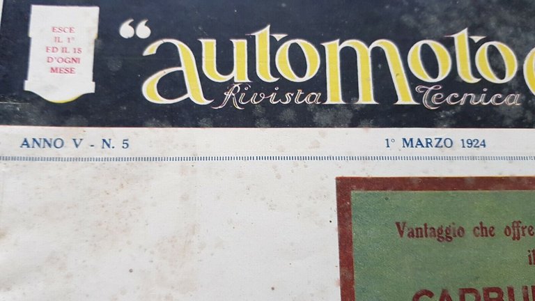 AutoMotoCiclo rivista anteguerra fascicolo n. 5 1924