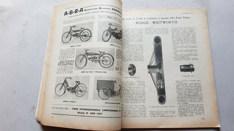 AutoMotoCiclo rivista anteguerra fascicolo per Salone Torino n.11 1924