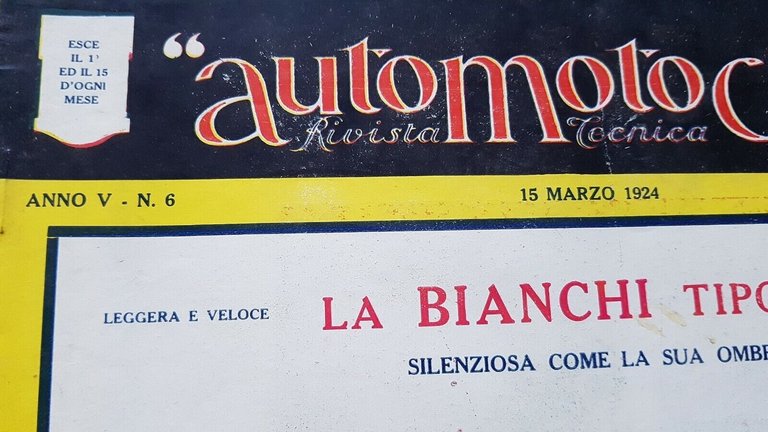 AutoMotoCiclo rivista anteguerra n.6 1924