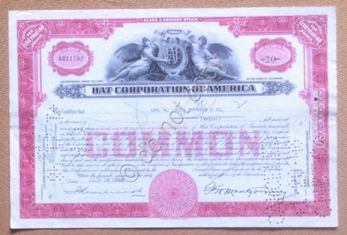 Azioni Shares - Certificato 20 azioni Hat Corporation of America … | Immagine principale
