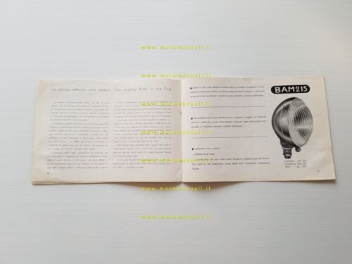 B.A.M. catalogo fari supplementari e antinebbia depliant originale italiano