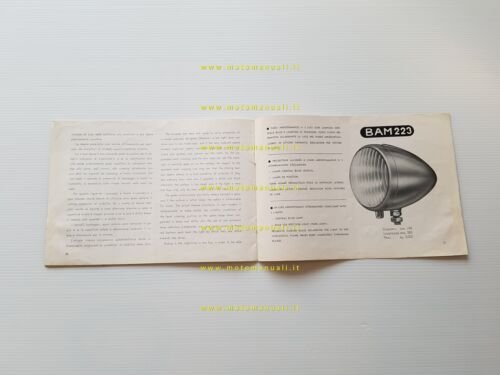 B.A.M. catalogo fari supplementari e antinebbia depliant originale italiano