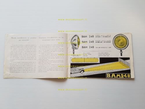 B.A.M. catalogo fari supplementari e antinebbia depliant originale italiano