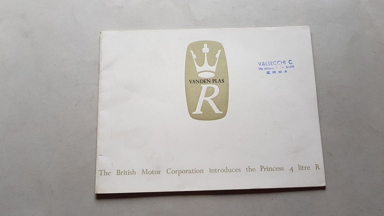 B.M.C. Vanden Plas Princess 4-Litre R depliant inglese originale auto
