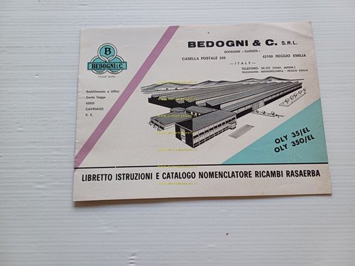 Bedogni rasaerba Oly 35 350 EL manuale uso + catalogo …