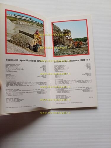 Benati modelli pale caricatrici gommate e cingolate anni 70 depliant …