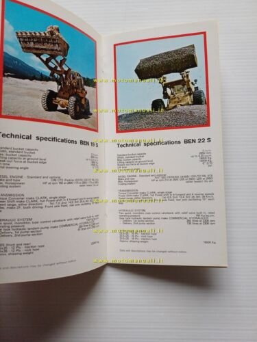 Benati modelli pale caricatrici gommate e cingolate anni 70 depliant …