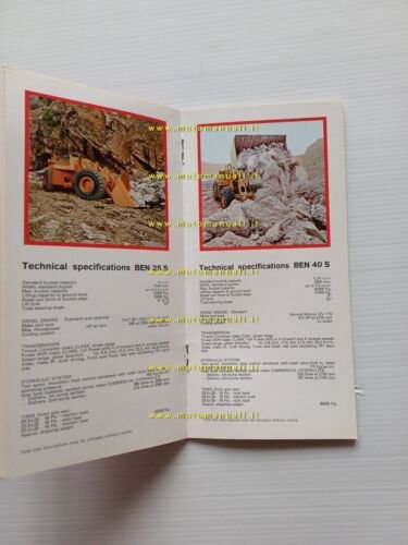 Benati modelli pale caricatrici gommate e cingolate anni 70 depliant …
