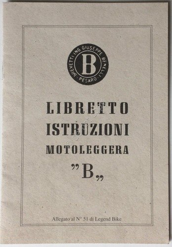 Benelli - Motoleggera B - libretto istruzioni - Anastatica | Immagine principale