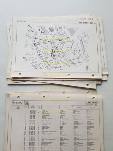 Benelli 125 2C Sport 1980 catalogo ricambi originale spare parts …