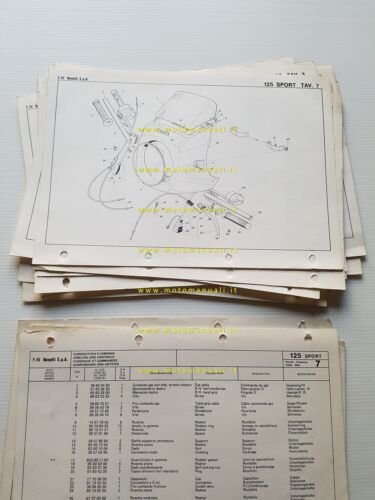 Benelli 125 2C Sport 1980 catalogo ricambi originale spare parts …