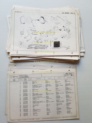 Benelli 125 2C Sport 1980 catalogo ricambi originale spare parts …