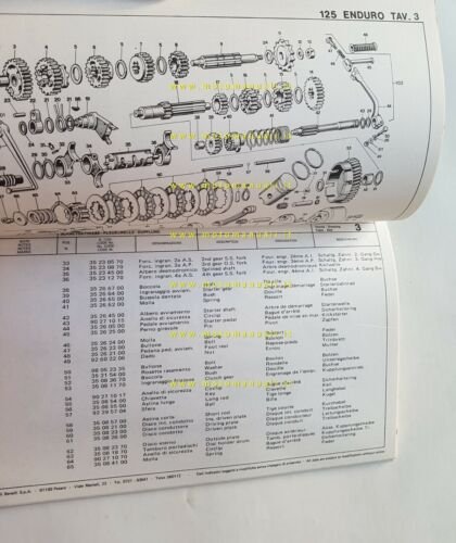Benelli 125 Enduro 1979 catalogo ricambi originale moto spare parts …