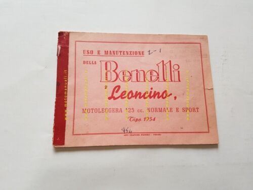 Benelli 125 Leoncino 1954 manuale uso manutenzione libretto originale