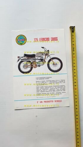 Benelli 125 Leoncino Cross 1970 depliant originale italiano moto brochure