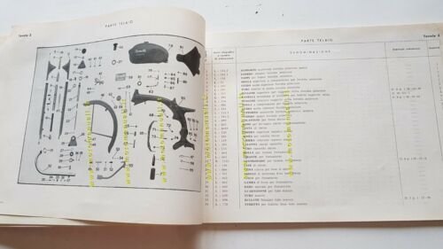 Benelli 125 Leoncino Motocarro 1953 catalogo ricambi spare parts catalogue