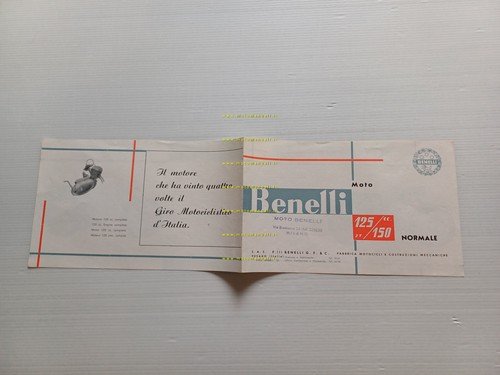 Benelli 125 Normale - 150 Normale 1961 Depliant italiano originale