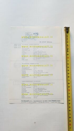 Benelli 125 Sport Special 1971 depliant originale italiano moto brochure