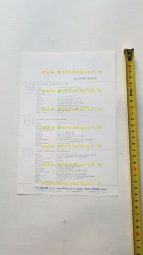 Benelli 125 Sport Special 1972 depliant originale italiano moto brochure