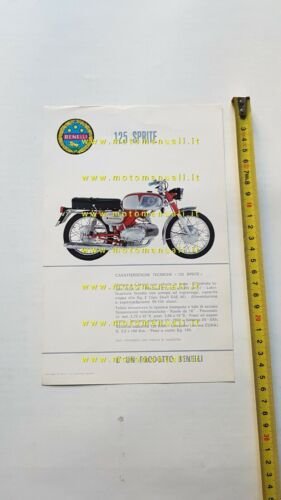 Benelli 125 Sprite 1969 depliant originale italiano moto brochure