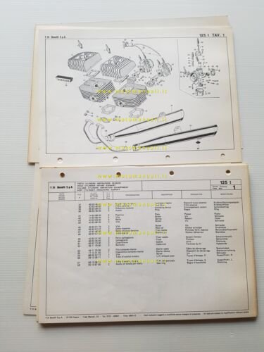 Benelli 125 T 2C 1980 catalogo ricambi originale spare parts …