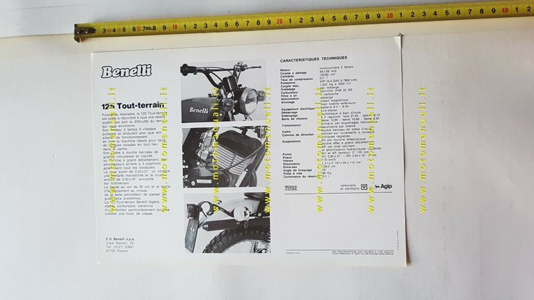 Benelli 125 Tout-Terrain 1977 depliant Francese originale brochure French