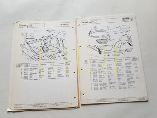 Benelli 125 Turismo 1975 catalogo ricambi originale spare parts catalog