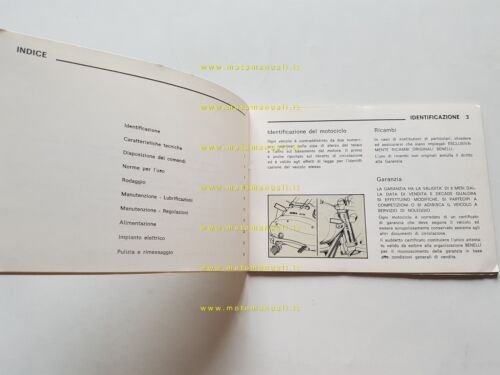 Benelli 125 Turismo manuale uso manutenzione libretto originale
