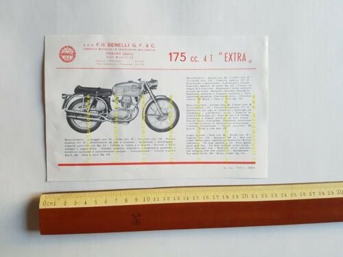 Benelli 175 Extra 1961 depliant moto originale