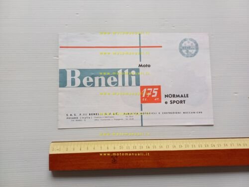 Benelli 175 Normale - Sport 1961 Depliant italiano originale