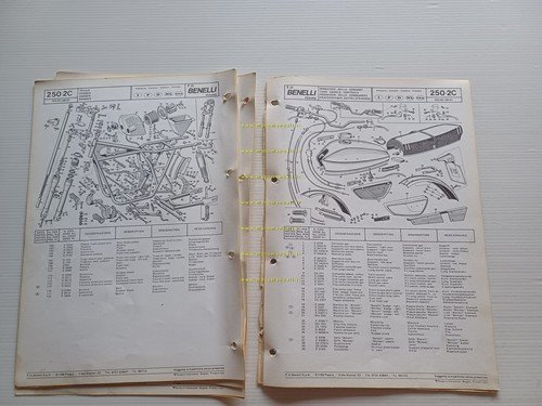 Benelli 250 2C accensione puntine catalogo ricambi originale