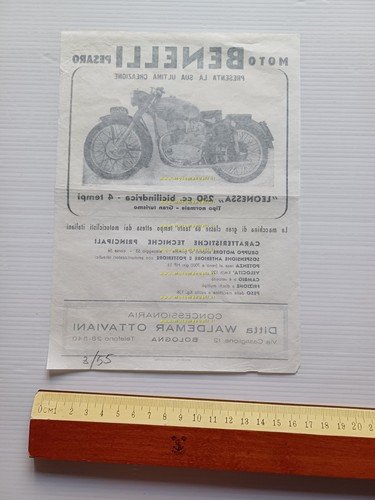 Benelli 250 Leonessa 1954 depliant italiano originale