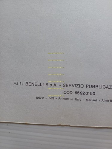 Benelli 250 Quattro 1978 manuale officina italiano originale