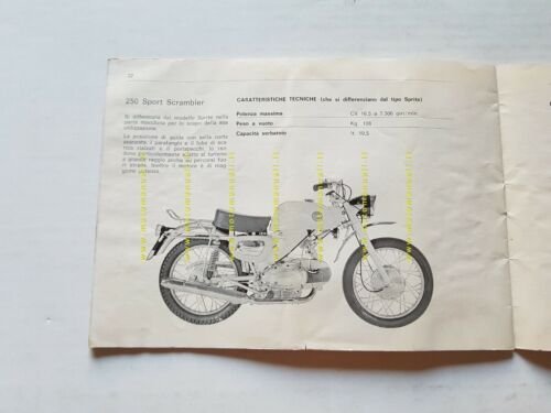 Benelli 250 Sprite-Sport Special-Scrambler 1969 manuale uso originale ITALIANO