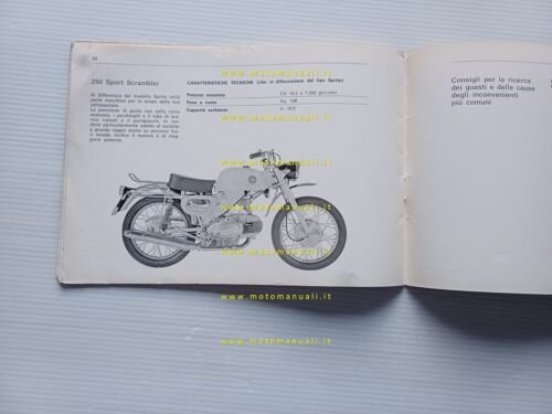 Benelli 250 Sprite-Sport Special-Scrambler 1970 manuale uso originale ITALIANO