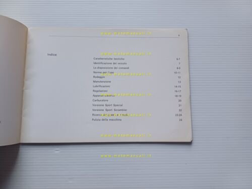 Benelli 250 Sprite-Sport Special-Scrambler 1970 manuale uso originale ITALIANO